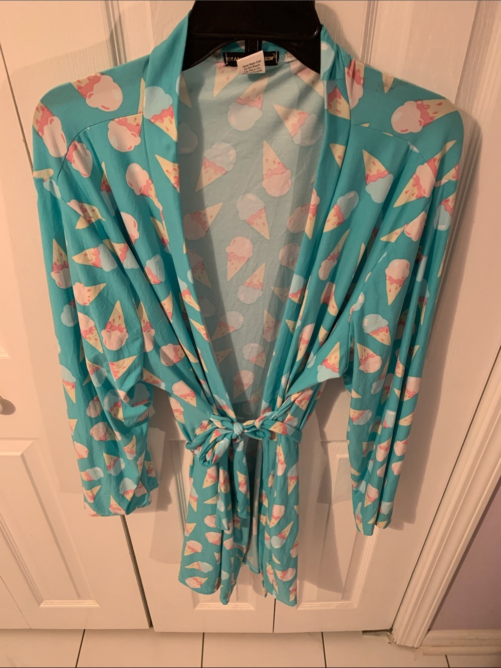 Turquoise Ice Cream Print Robe - Picture 2 of 5